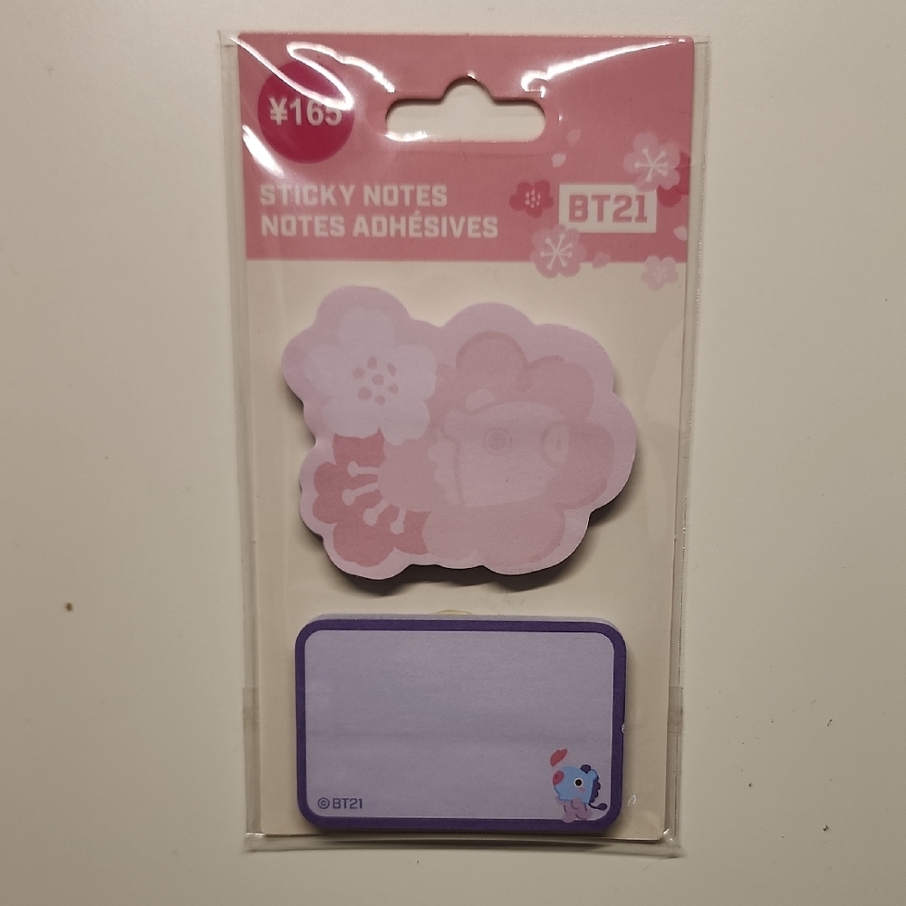 BTS 💜 BT21 Mang Sticky Notes - Set Of 2 - New In Package